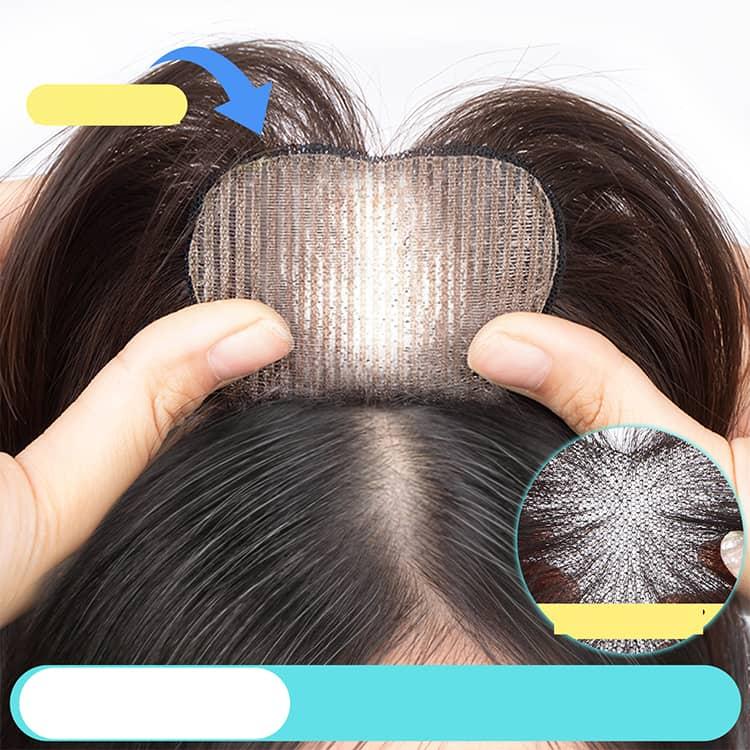 ピンなし ウィッグ 部分ウイッグ ピン無し トップヘアピース 頭頂部