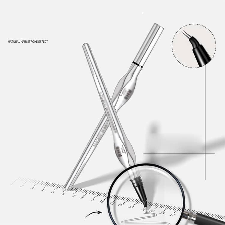 2本セット ウォータープルーフ 二叉アイブロウペンシル 極細0.01mm