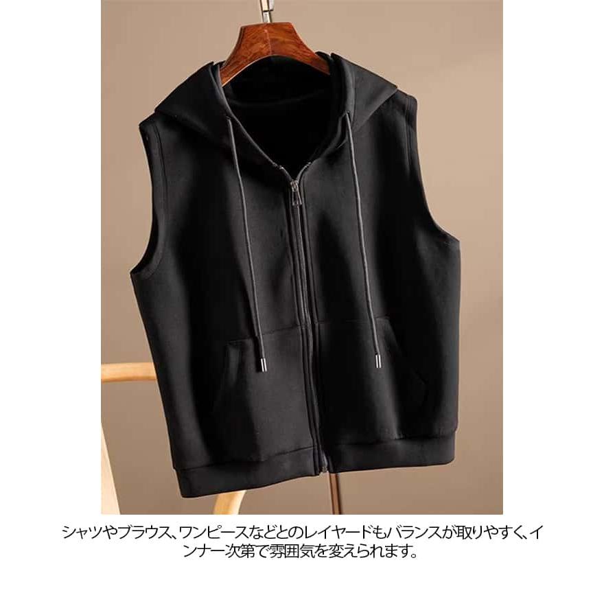 極美品 ESCADA ♡ 羊革切替 フーデットジレパーカー ノースリーブ ベスト 1.jpg