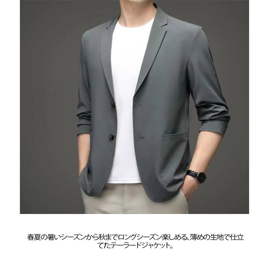 ポールスミス テーラードジャケット シルク混 春夏 グレー L 背抜き 薄手 アイスシルク ジャケット メンズ 春 夏 極薄 テーラードジャケット
