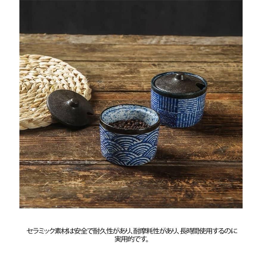 全11種 陶器 調味料入れ セット 和風 2個セット スプーン付き 塩壺