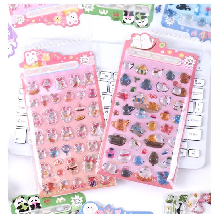 6枚セット】ぷっくり シール ぷくぷくシール 可愛い ご褒美シール