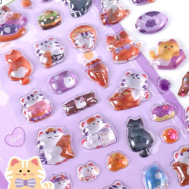 6枚セット】ぷっくり シール ぷくぷくシール 可愛い ご褒美シール