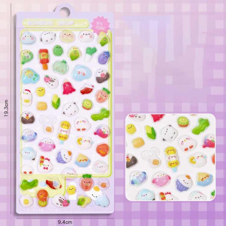 ぷくぷくシール 立体シール 10枚セット シール 可愛い ぷく 立体 泡