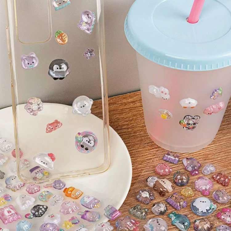 20枚セット ご褒美シール 可愛い 3D立体 ぷくぷくシール 立体シール