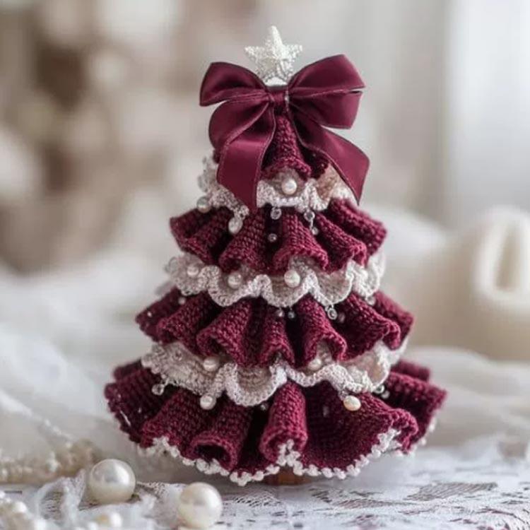 9348] キット ツリー キット　クリスマス　飾り　レッド＆ゴールド クリスマスツリー DMC 手芸の越前屋 - レッド クリスマスツリー クロスステッチキット クリスマス