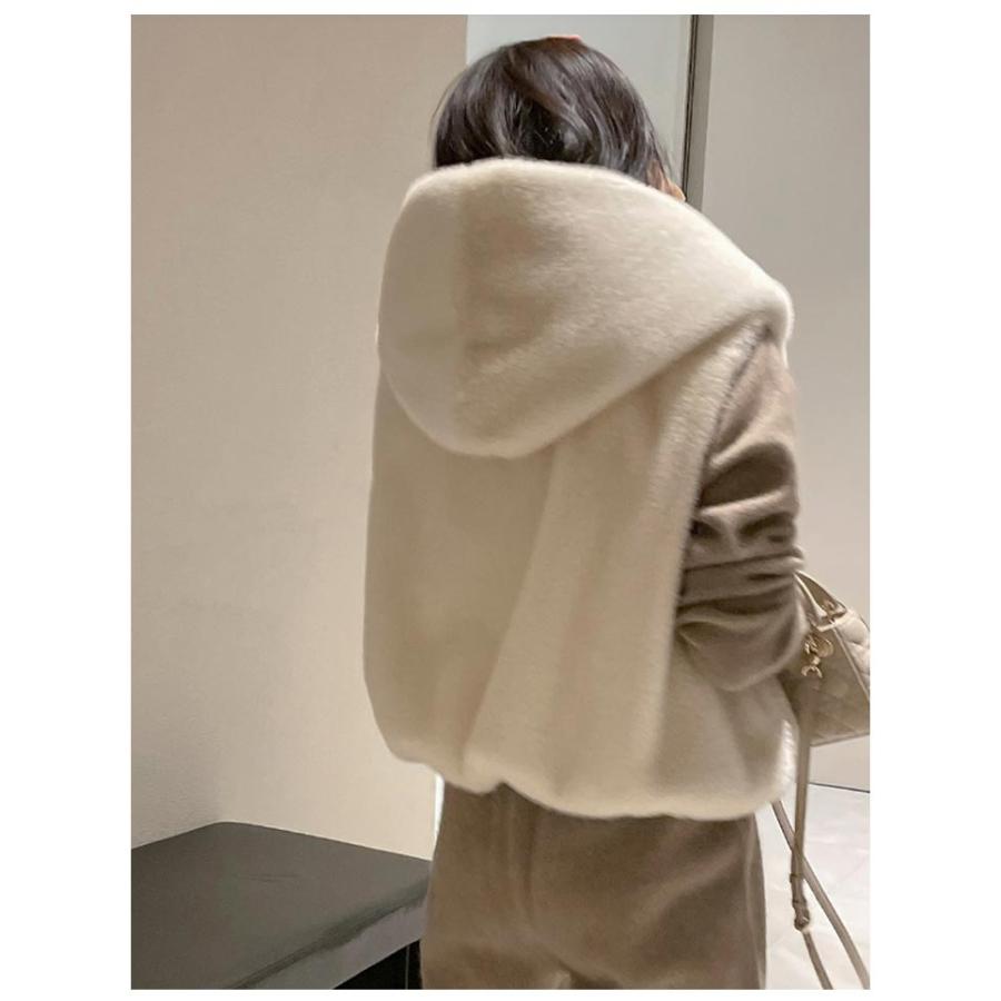 ファーベスト フード付き レディース ベスト フェイクファー 秋冬