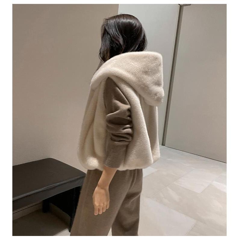 ファーベスト フード付き レディース ベスト フェイクファー 秋冬