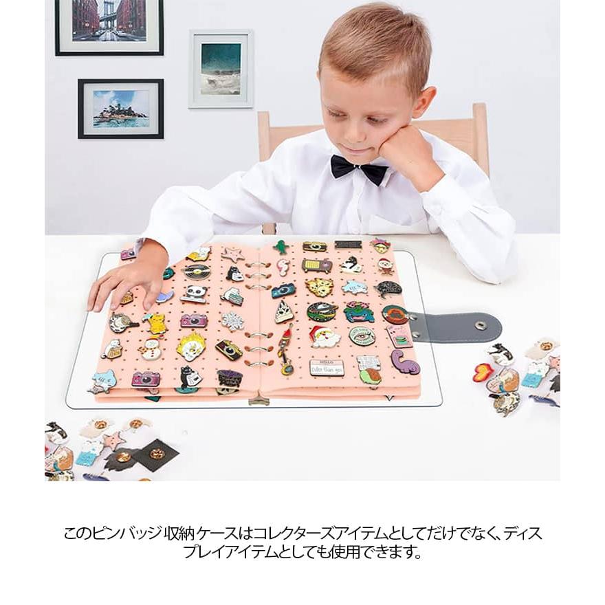 ピンバッジ ケース 飾る 収納 コレクションケース 手帳式ブローチ