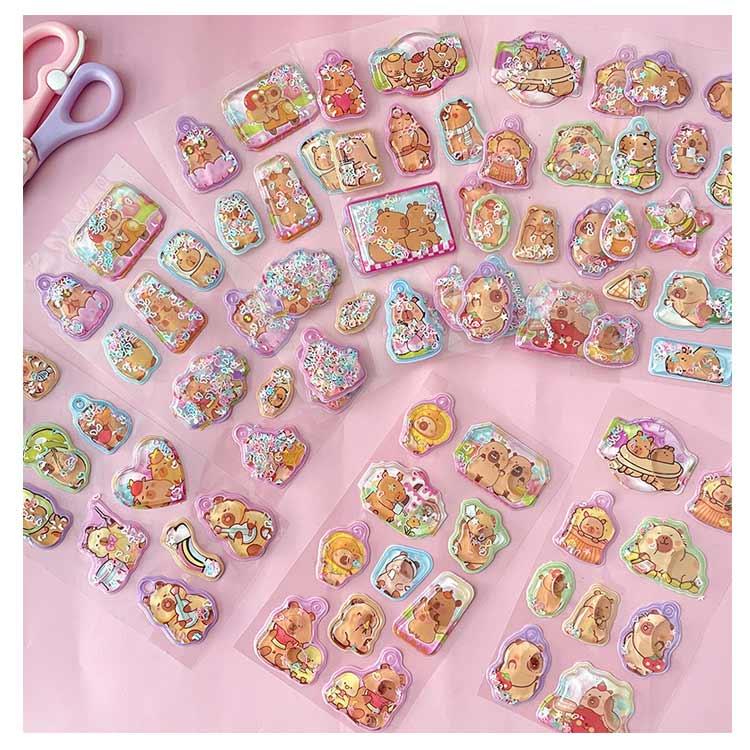 ウォーターシール 6枚セット ぷくぷくシール ぷっくりシール