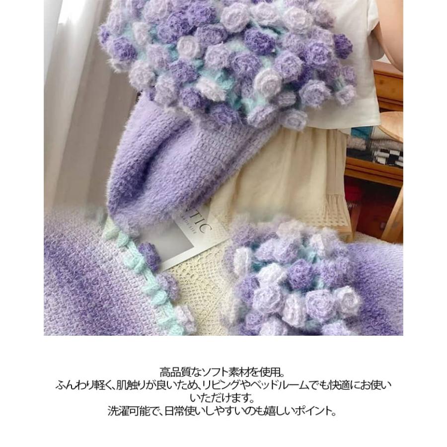 花束ブランケット かぎ針編みキット 手作り DIY セット 約82cm バラの