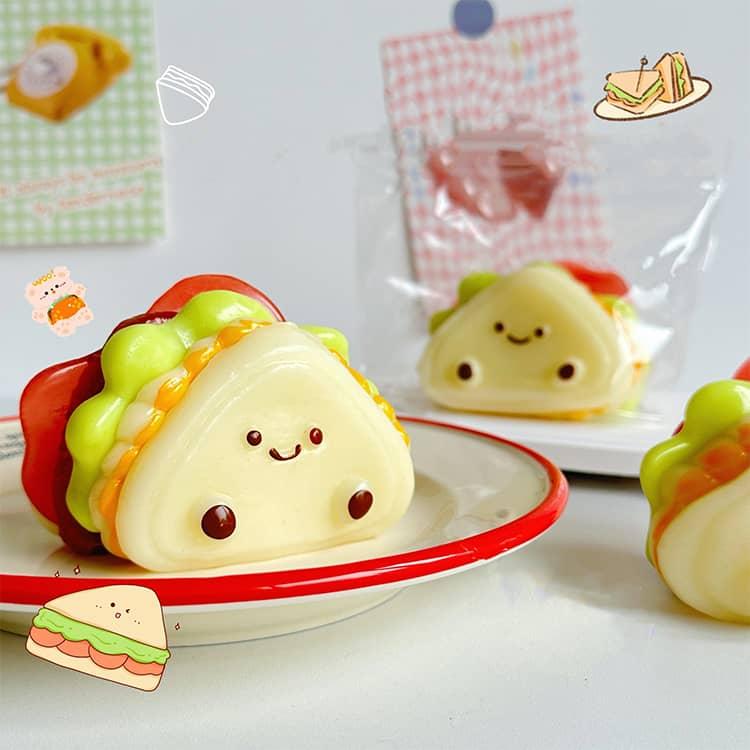 2個セット スクイーズ 食べ物 サンドイッチ 子供 大人兼用 感触 可愛い