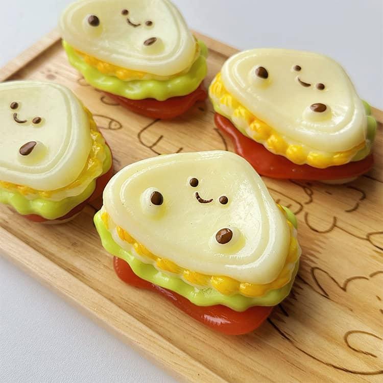 2個セット スクイーズ 食べ物 サンドイッチ 子供 大人兼用 感触 可愛い