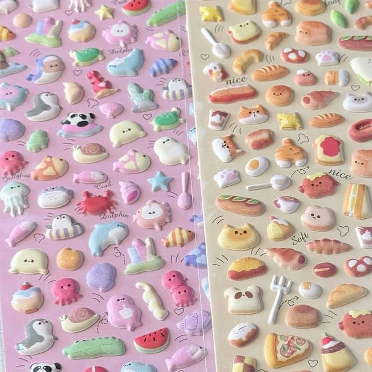20枚セット もちもちシール マシュマロシール 女の子 動物 フルーツ