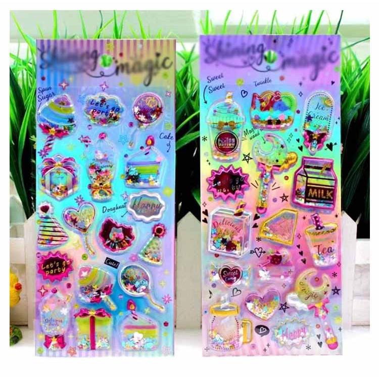 12枚入り】 カプセルラメシール ぷくぷくシール キラキラシール