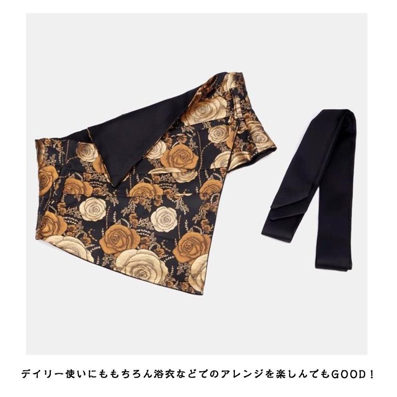 サッシュベルト コルセット ハイウエスト 太ベルト バラ 花柄 刺繍