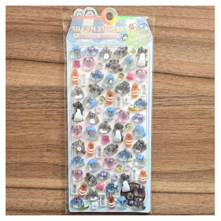 6枚セット ぷくぷくシール デコシール セット シール ボンボンシール