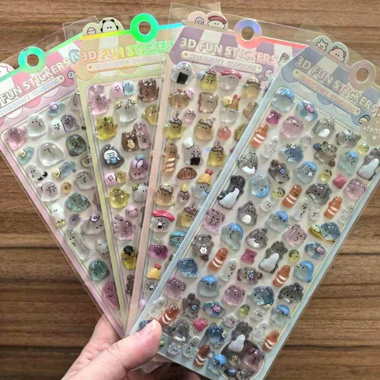 6枚セット ぷくぷくシール デコシール セット シール ボンボンシール
