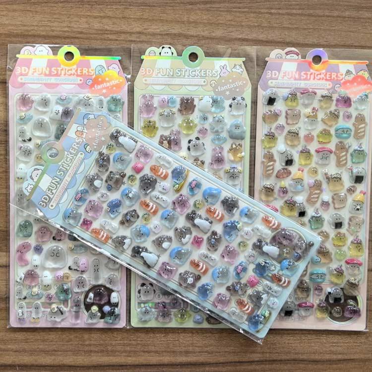 6枚セット ぷくぷくシール デコシール セット シール ボンボンシール