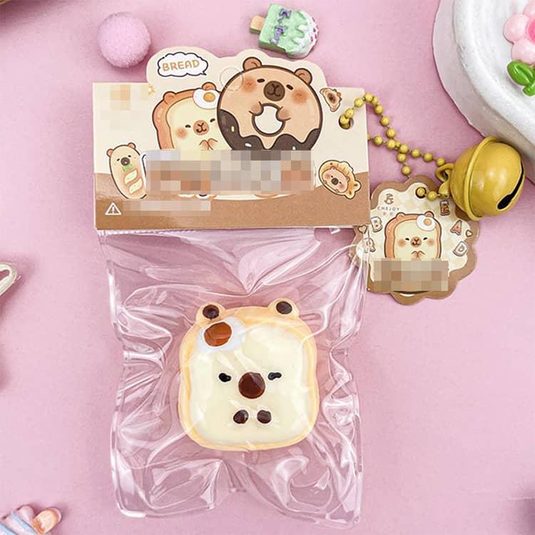 8個セット ミニ スクイーズ チャーム カピバラ 食べ物 ぷにぷに 低反発