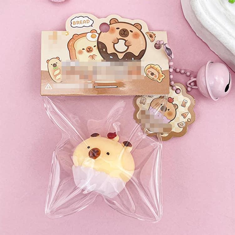 8個セット ミニ スクイーズ チャーム カピバラ 食べ物 ぷにぷに 低反発