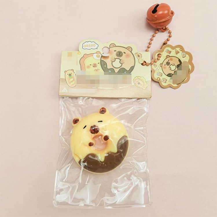 8個セット ミニ スクイーズ チャーム カピバラ 食べ物 ぷにぷに 低反発