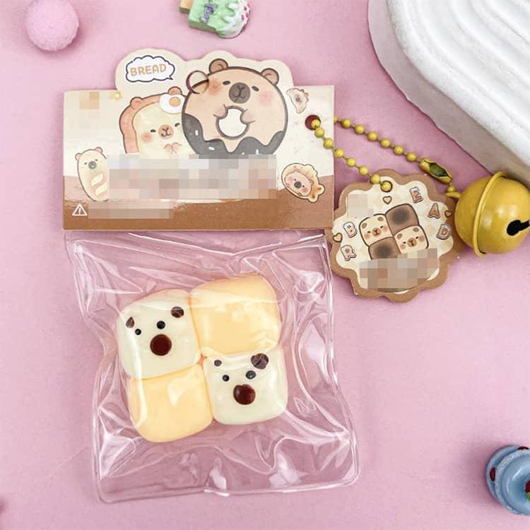 8個セット ミニ スクイーズ チャーム カピバラ 食べ物 ぷにぷに 低反発
