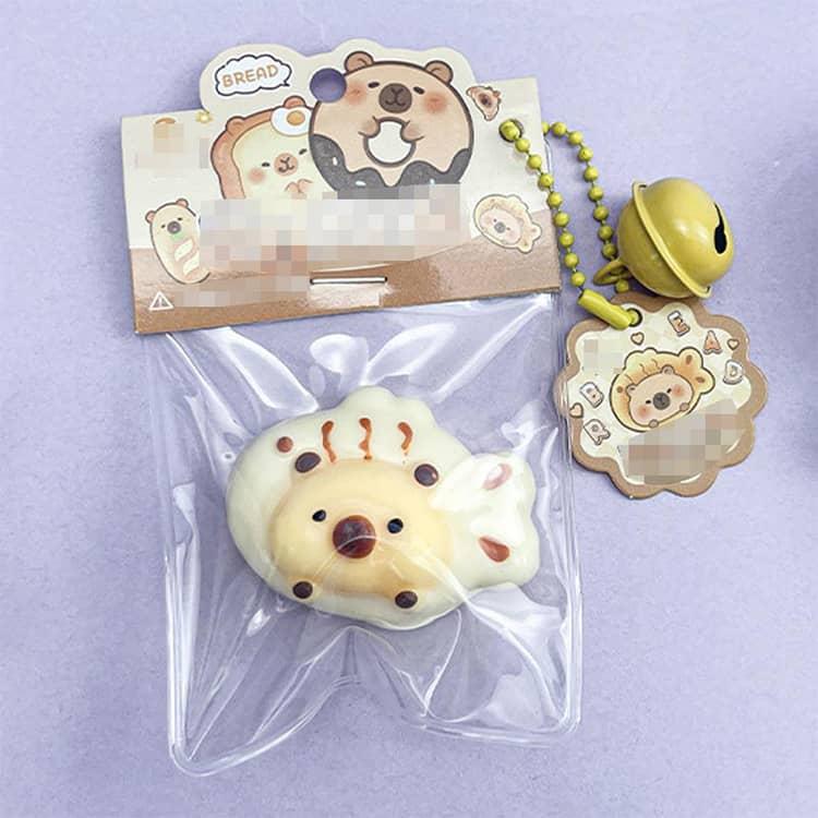 8個セット ミニ スクイーズ チャーム カピバラ 食べ物 ぷにぷに 低反発