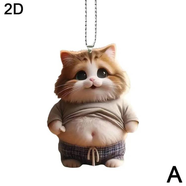 6個セット デブ 犬 猫 キーホルダー マスコット アクリルホルダー 車