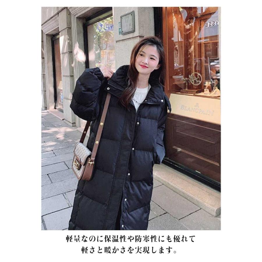 中綿コート ハイネック 膝下丈で保温性抜群 防寒 中綿ジャケット