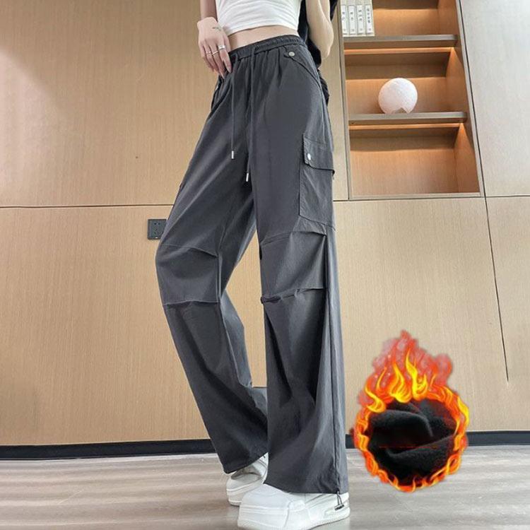 裏起毛 カーゴパンツ レディース 起毛 ロングパンツ ワイドパンツ 裏