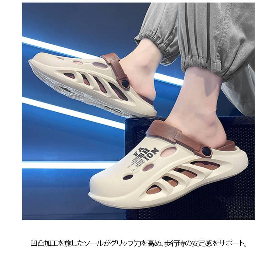 クロッグサンダル メンズ EVA 厚底サンダル 2WAY サボサンダル