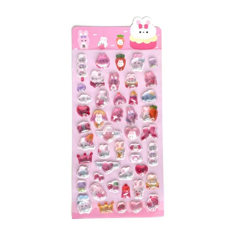 6点セット】3D 立体シール ぷくぷくシール シール帳 かわいい ごほうび