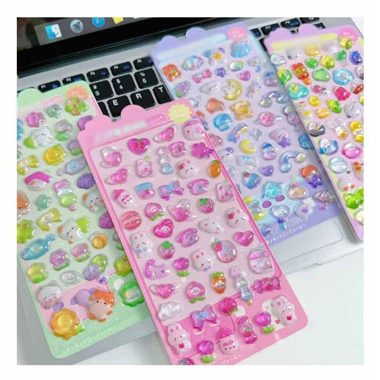 6枚セット 3Dシール シール 立体シール 可愛い ぷくぷくシール