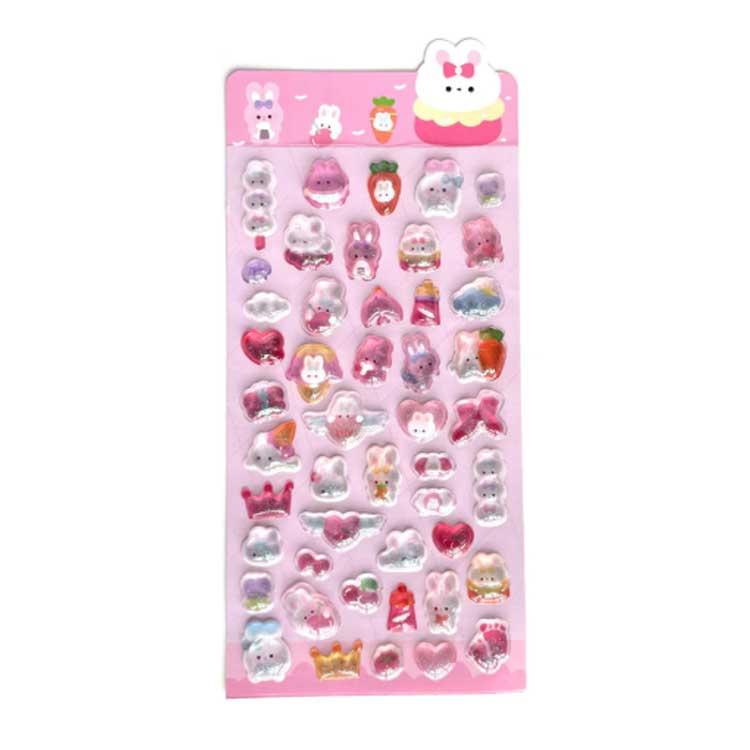 6枚セット】3D 立体シール エポキシ樹脂 ぷっくりシール ぷくぷく