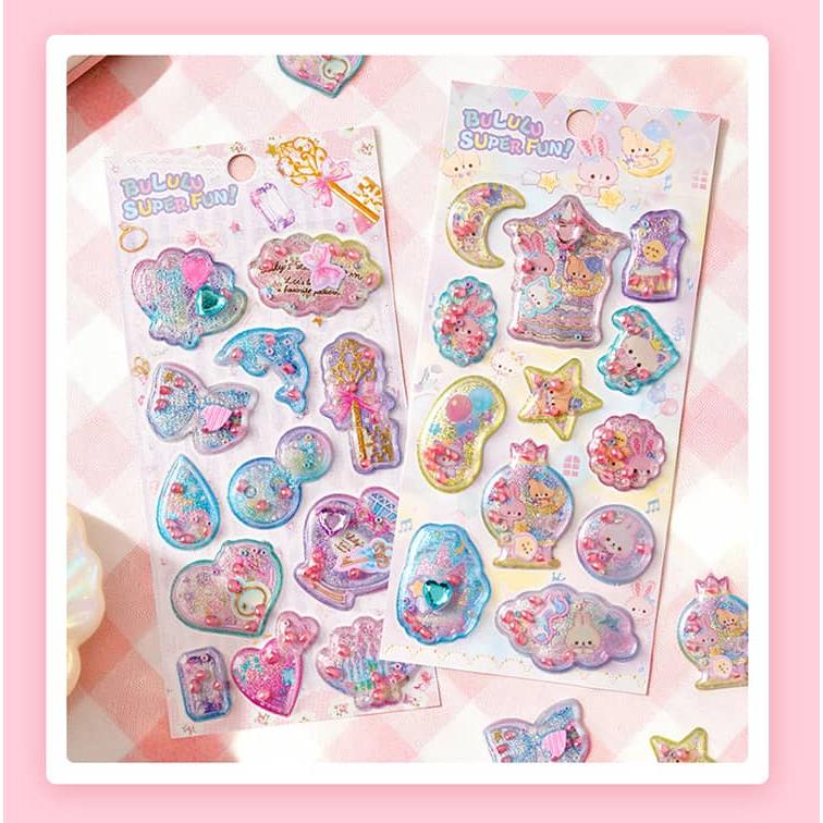 6枚セット シャカシャカシール 香り玉 立体シール 3D シール 香り付き