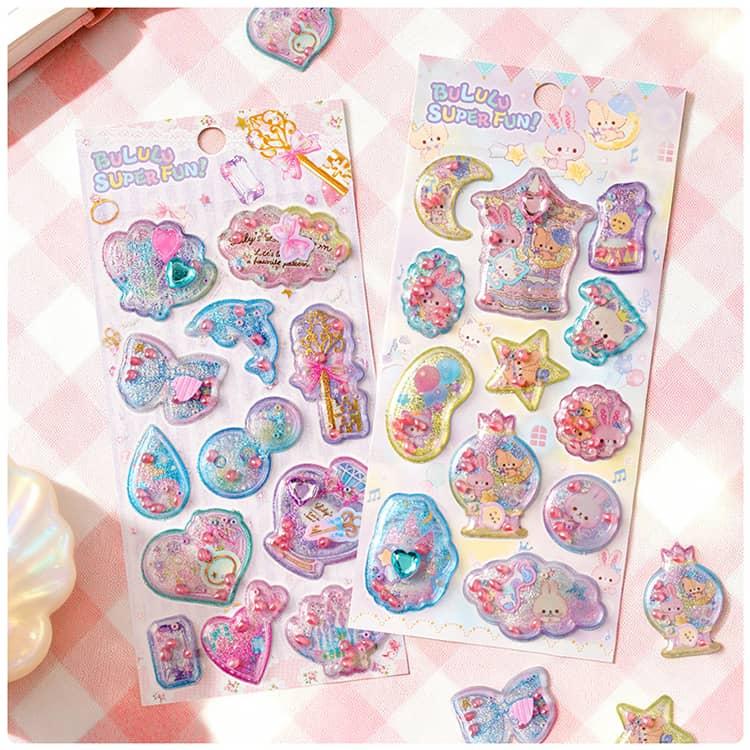 6枚セット シャカシャカシール 香り玉 立体シール 3D シール 香り付き