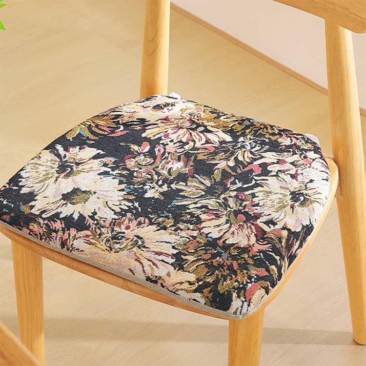 椅子クッション 花柄 馬蹄形 ダイニングチェア クッション 座布団