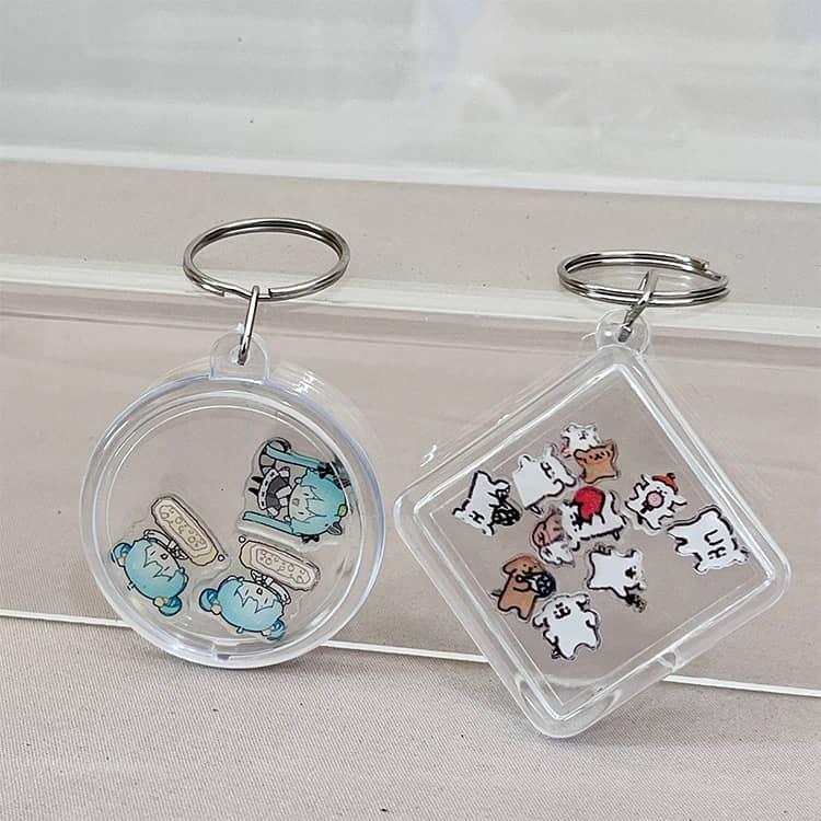 シャカシャカキーホルダー 10個セット 10個セット シャカシャカ キーホルダー アクリルケース 透明 空ケース