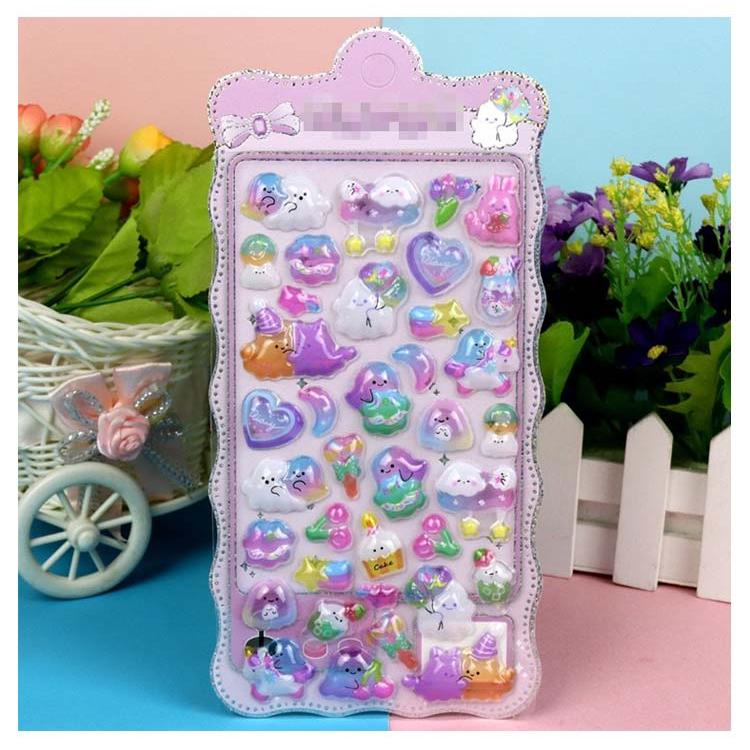 8枚セット】ぷくぷくシール 3Dシール 立体シール おはじきシール