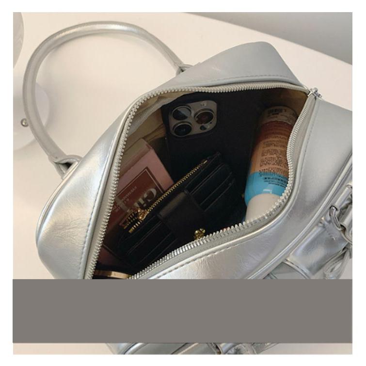 自立 肩掛けバッグ レディース ロングハンドル ハンドバッグ スクエア