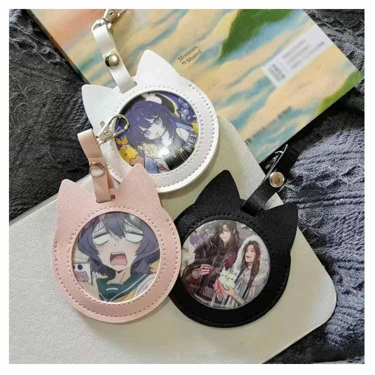 3枚セット】猫耳/丸型 缶バッジ キーホルダー 58mm／75mm 缶バッジ入り