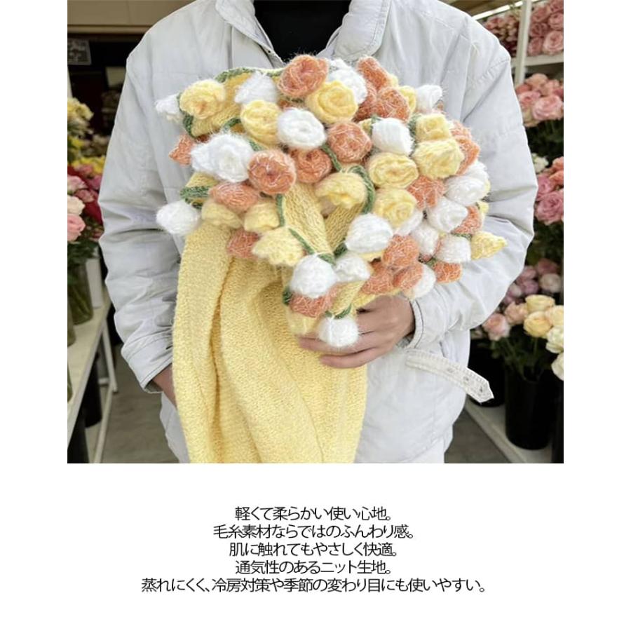 花束ブランケット グラデーション ローズブランケット 完成品 手編み