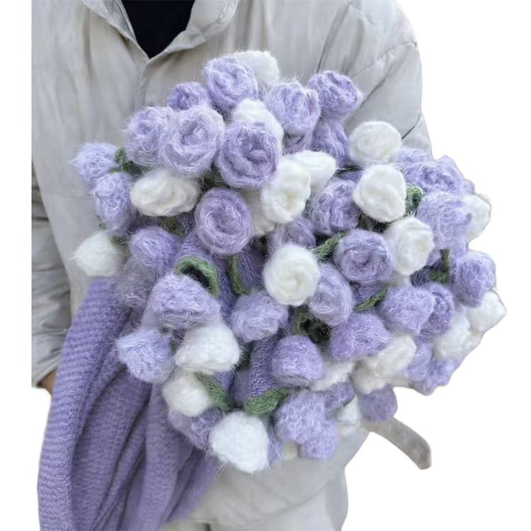 花束ブランケット グラデーション ローズブランケット 完成品 手編み