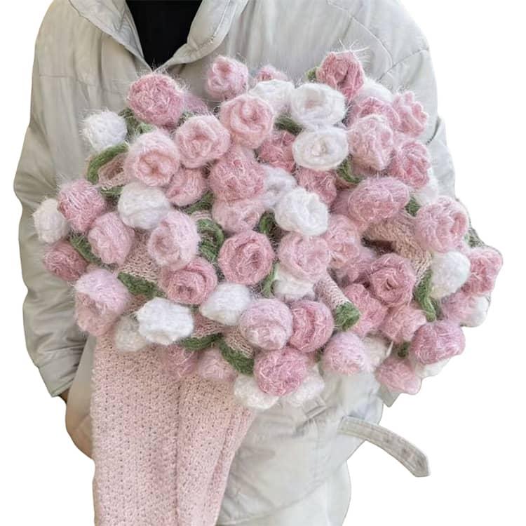 花束ブランケット グラデーション ローズブランケット 完成品 手編み