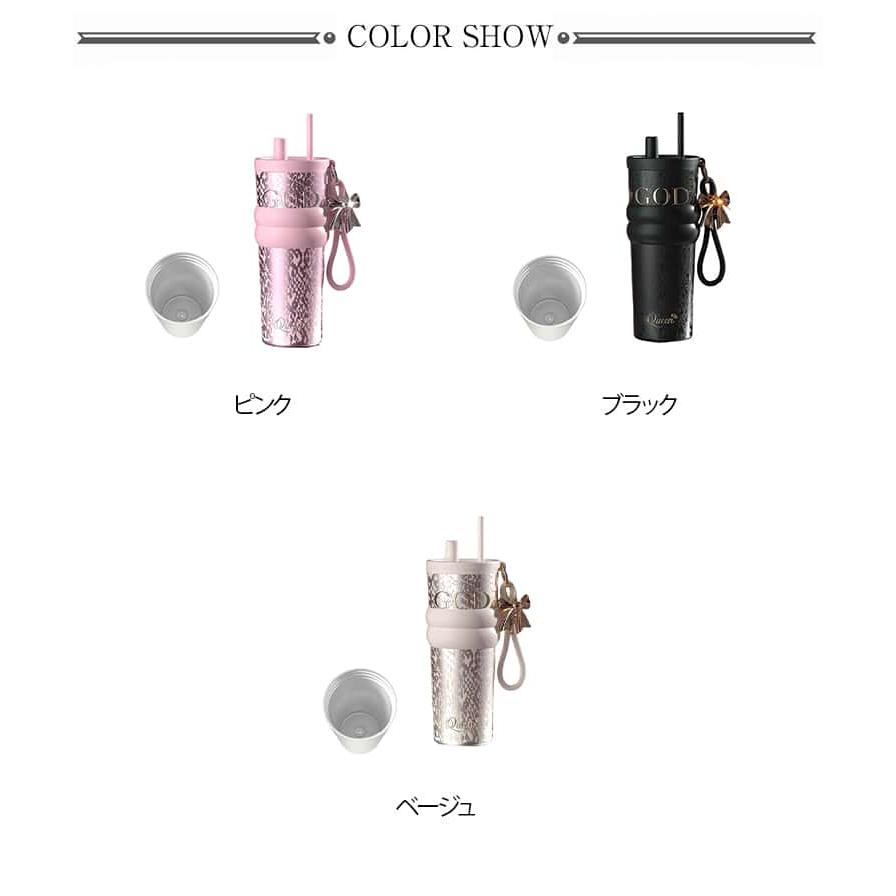 ストロー付き タンブラー 710ml セラミックタンブラー ボトル 水筒
