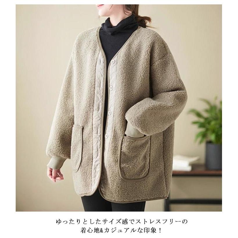 ボアジャケット レディース フリースジャケット 秋 冬 ボアフリース