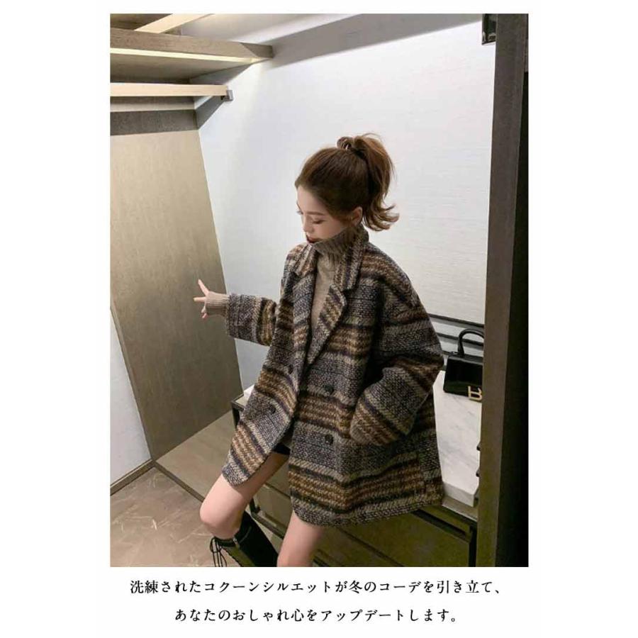 チェック柄 コート レディース チェスターコート オーバーサイズ