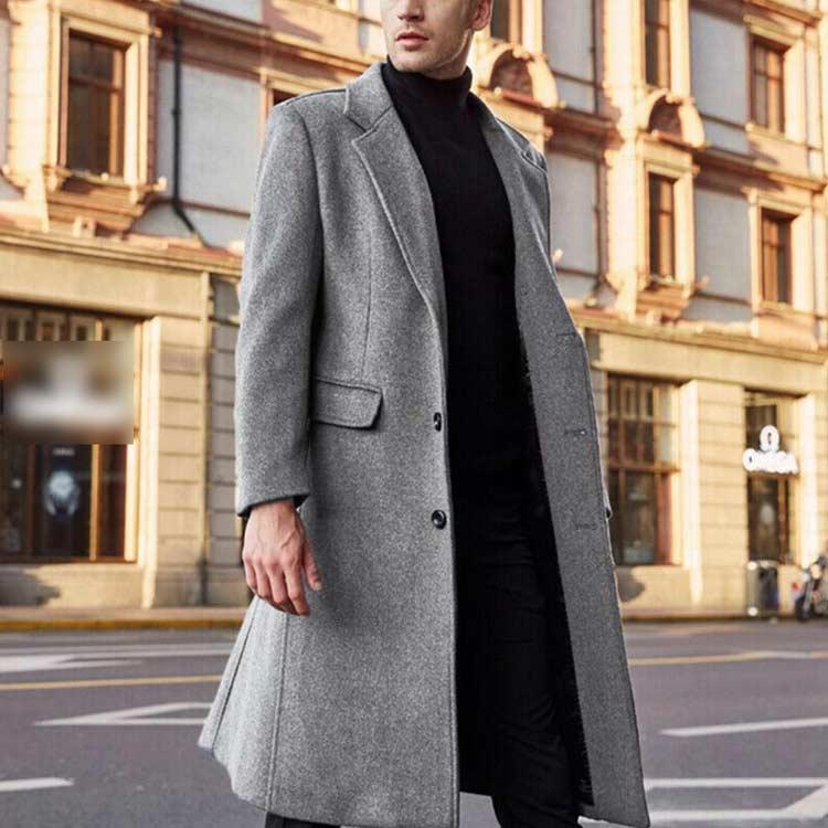 チェスターコート メンズ コート ビジネスコート ミドル丈 裏地付き