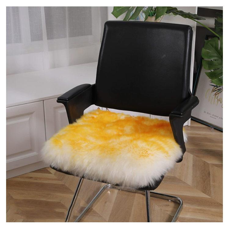 椅子 クッション ムートンクッション 長毛 暖かい 40×40cm 天然 毛皮